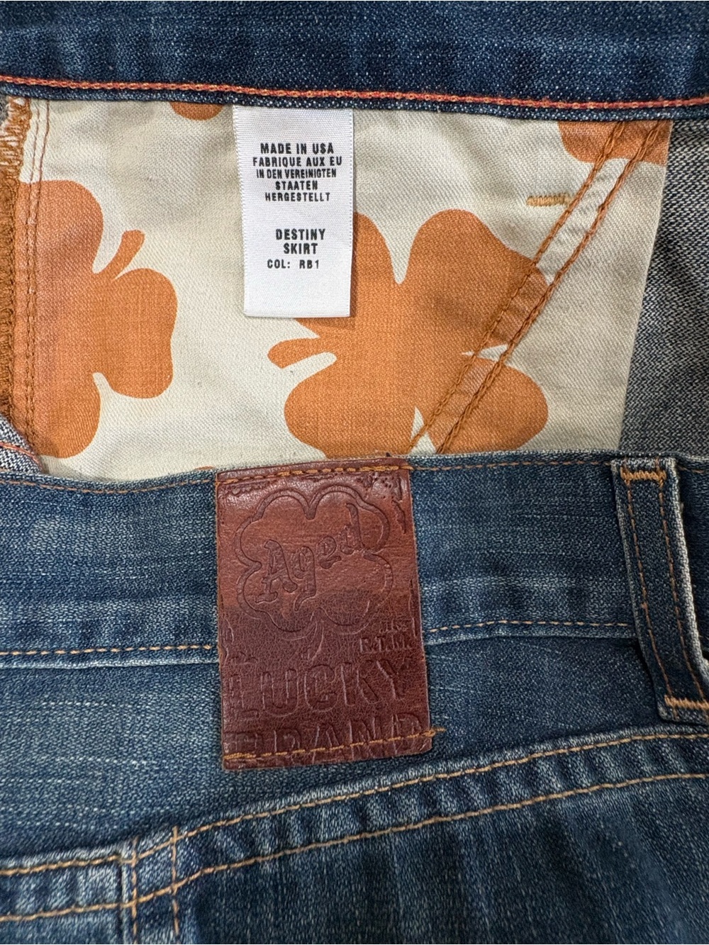 Lucky Brand Vintage Y2K Denim Maxi Skirt Destiny Made in USA Size 12/31 - Picture 11 of 14